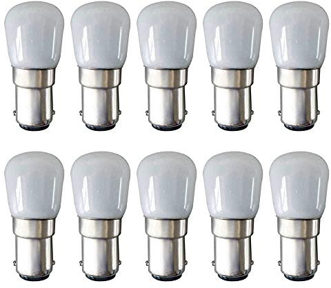 NCC-Licht 10 x LED Leuchtmittel mini Röhre T23 Nähmaschine 1,5W BA15d B15d matt Tageslicht kaltweiß 6000K