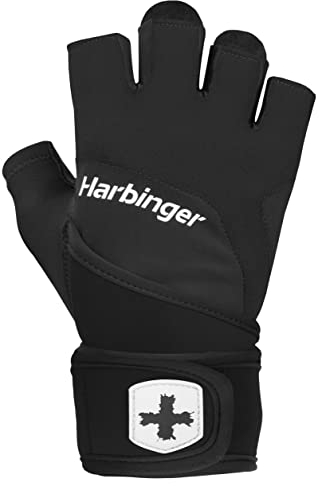 Harbinger Training Grip Wristwrap 2.0 Handschuhe für Gewichtheber, Unisex, Schwarz, Large