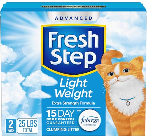 Fresh Step Light Weight Advanced Extreme Cat Litter with Febreze Freshness, Extra Strength Formula Clumping Litter, 25 lbs. (2 x 12.5 lb. Box)