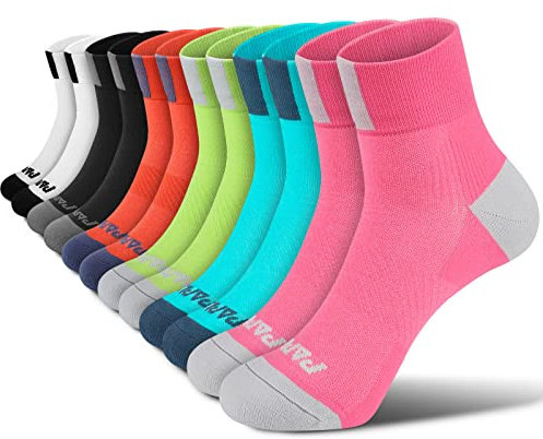 PAPLUS Ankle Compression Socks for Women 6 Pairs, Running Athletic Socks with Arch Support，Plantar Fasciitis Socks