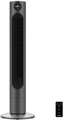Cecotec Ventilador de Torre EnergySilence 800 Skyline Smart de 36, 60 W de potencia, Pantalla LED táctil, Mando a distancia, 3 velocidades, Temporizador 12h, Oscilación 60º