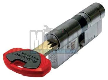 SECUREMME Cilindro di Sicurezza K75 mm.62, Doppio Cilindro, Nickel, 5 Chiavi in Dotazione, Frizionato