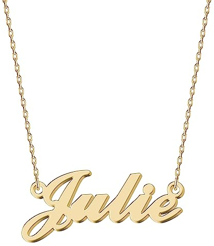 UMAGICBOX Collier Personnalisé avec Prénom - En Acier Inoxydable 316, Plaqué Or 18K, Artisanal, 14 Styles de Polices et 4 Couleurs au Choix - Emballage Élégant