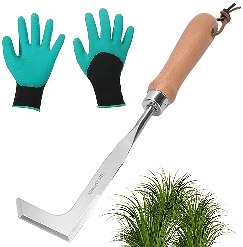 scalingscal Extractor De Maleza De Acero Inoxidable, Herramienta De Deshierbe De Grieta, Extractor De Maleza Manual, Raspador De Malezas, Cuchillas para Malezas para Eliminar Musgo y Malas Hierbas