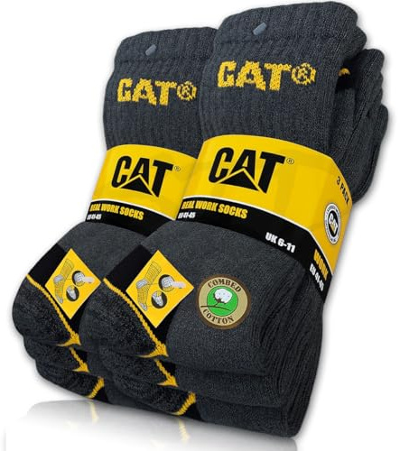 Caterpillar 6 par CAT Real Work strumpor kvinnor män arbetsstrumpor affärsstrumpor nya strumpor storlek 35–50