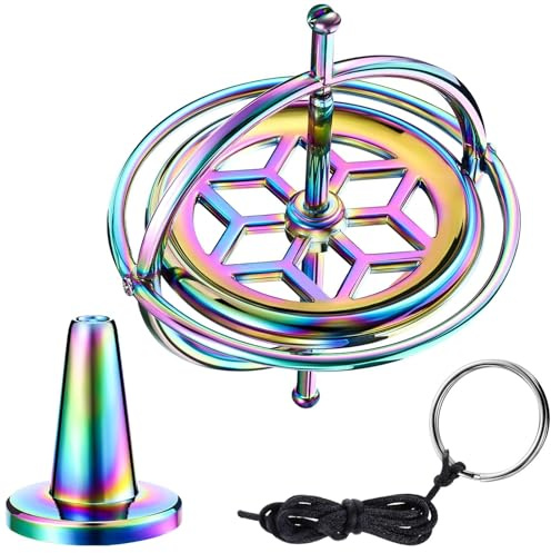 Xrten Gyroscope, Gyroscope Toupie Anti-Gravité, Coloré Gyroscope Toupie en Métal, Gyroscope de Precision, Jouet D'équilibre de Rotation, Soulagement du Stress