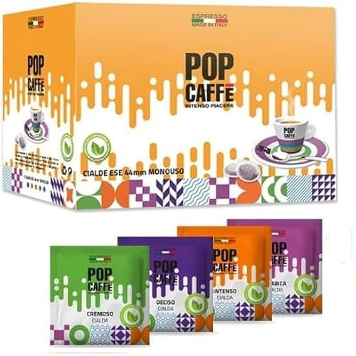 POP CAFFE' - 150 CIALDE Carta kit Degustazione Miscele Deciso, Intenso, Cremoso, Arabica Mix