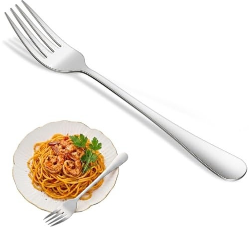 12-Piece Dinner Forks Set,Stainless Steel 8 Inches Silverware Main Forks Set,Mirror Polishing Table Fork for Kitchen and Restaurant,Dishwasher Safe Fork