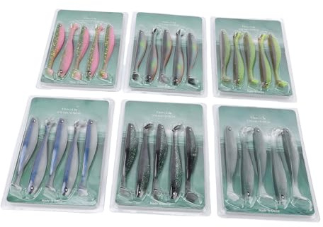 CHICIRIS Señuelos de Pesca, Juego de Cebos de PVC Blando, 30 Piezas para Pesca en Agua Dulce y Salada con Alta Tasa de Enganche y Movimiento Realista