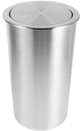 Operitacx Cubo de Basura Empotrado de Acero Inoxidable de 5,5 L Tapa Abatible y Diseño Compacto para Cocina y Oficina
