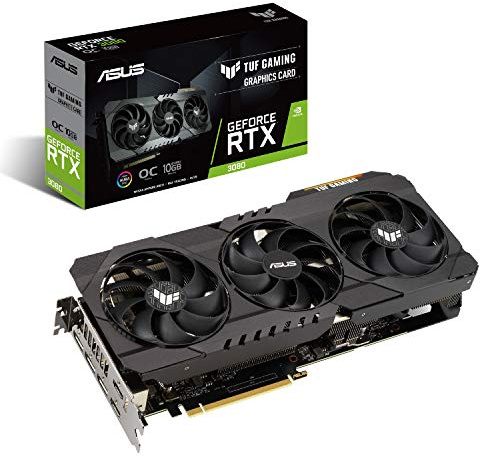 ASUS TUF Gaming NVIDIA GeForce RTX 3080 OC Edition Graphics Card- PCIe 4.0, 10GB GDDR6X, HDMI 2.1, DisplayPort 1.4a, Dual Ball Fan Bearings