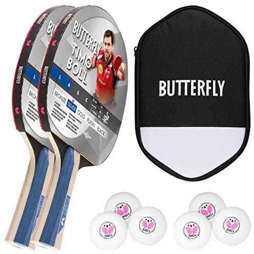 Butterfly® Timo Boll Silver Tischtennisschläger | Tischtennis Racket TT Hobbyschläger für ambitionierte Freizeitspieler | hochwertige Qualität | ITTF zertifizierter Addoy Belag | anatomische Griffform