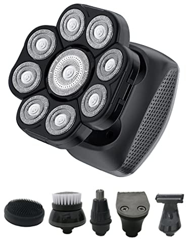 Bald - Afeitadora giratoria inalámbrica 9D para hombre, afeitadora recargable por USB para afeitado húmedo y seco