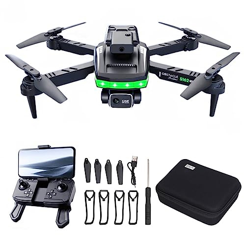 FPV-Drönare, 1080P WiFi-Drönare med 4K Dual-kamera, Gesture RC Quadcopter för Nybörjare, Hopfällbar Drönare Inbyggt Batteri med Bärväska, Auto Hover, Hastighetsjustering, 3D-flips