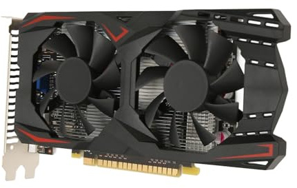 Goshyda Carte Graphique de Jeu, GTX550Ti 2G GDDR5 128 Bits 928 MHz 5400 MHz HDMI DVI VGA PCI Express 3.0 16X Slot, Carte Graphique D'ordinateur avec Deux Ventilateurs (GTX550Ti 2G)