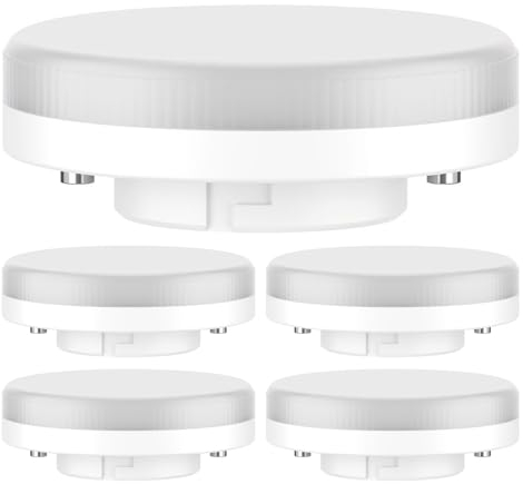 ledscom.de 5 pezzi lampadina GX53 LED, bianco caldo (3000 K), 0,5 W, 51lm, opaco