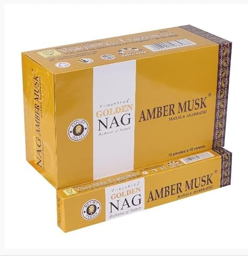Golden NAG Amber Musk Masala rökelsepinnar, naturens rikedom, 180 g