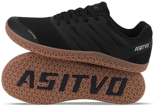 ASITVO Wide Men's Barefoot Zero Drop Sole Minimalist Width Toe Box Walking Shoes Sneakers Size 10.5 TPU No-Sew Upper Cross-Trainer Roat Running Shoes Black Oxford 44
