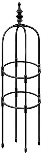 Treillis obélisque de jardin en métal de 2,5 m robuste en forme de U, support en fer forgé pour plantes grimpantes, tour décorative en pot, support d'obélisque