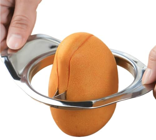 Mangoschneider - Mangoteiler Mango Slicer Schält Entkernt,Edelstahl Mango-Depitter-Trennschneider Und Teilt Die Mango In Sekunden