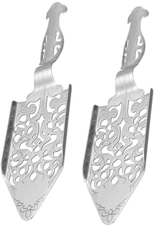 MOTHNUR 2pcs Multi-use Absinthe Spoon Premium Dripper for Cocktail Bars Decorative Wormwood Spoons for Serving and Mixing Absinthe for Enthusiasts