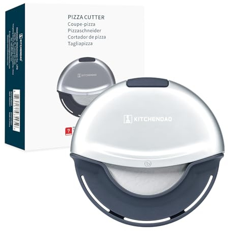 KITCHENDAO Premium Heavy Duty Pizza Cutter Wheel – Magnetic Detachable Design Handheld Pizza Slicer, 4-Inch Sharp Blade with Safety Protective Cover, Durable, Dishwasher Safe, Great Gift Idea