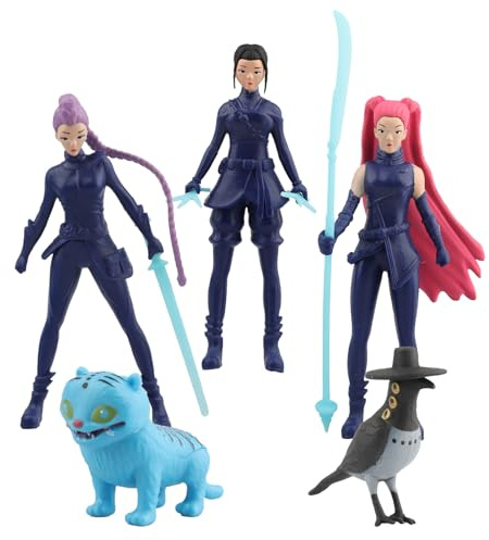 Whizmara Huntr/x Figure Merch, K_P0-P Dem-0n Hun-ters Merch with Anime Figure, Tiger, Birds, Gift for Boys, Girls & Anime Fans, Collectible Fabric Doll - Decoration & Toy (5)
