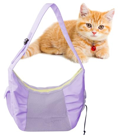 Cajas de Transporte para Gatos, Bolso Grande con Cremallera en la Parte, de Transporte para Gatos con Malla ventilada, para Senderismo, Viajes por Carretera, Perros y Gatos, hasta 6,4