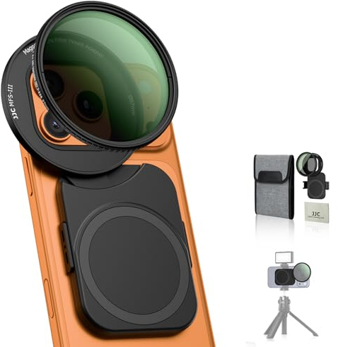 JJC Adattatore per filtro telefono da 67 mm con filtro ND variabile ND2-128 (7 Stop) a densità neutra per iPhone 17 16 15 14, 17 16 15 14 Pro Max, 17 16 15 14 Pro, 17 16 15 14 Plus