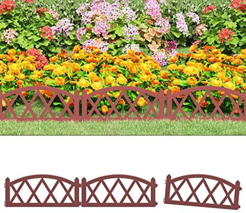 Lot de 17 clôtures de jardin en polypropylène Rouge 10 m Pour jardin, parterres de fleurs, pelouse et aménagement paysager