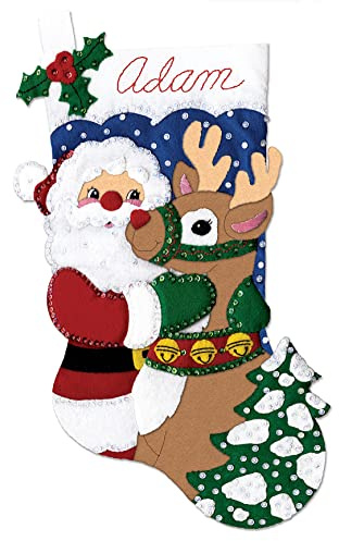 Design Works Crafts Santa & Deer Felt Stocking Kit