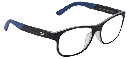 HyperX Spectre Scout - Gaming Eyewear, Glasses for Kids, Blue Light Blocking, UV Protection, Crystal Clear Lenses, TR-90 Frame, Microfiber Pouch, Square Eyewear Frame - Blue
