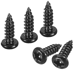 sourcing map 3mm x 10mm Phillips Pan Head Self-tapping Screw, 100pcs - 304 Stainless Steel Round Head Wood Screw Full Thread (Black)