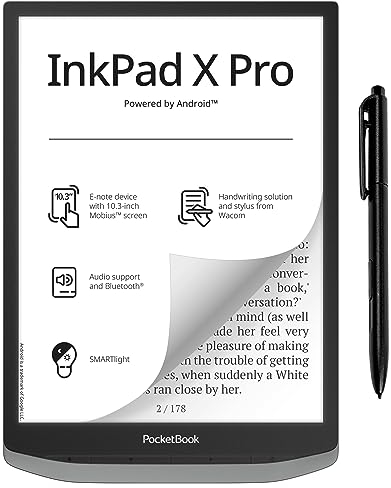 Pocketbook InkPad X Pro Liseuse e-Book, mémoire de 32 Go, écran E-Ink Mobius 26,2 cm (10,3 ), Gris Brume