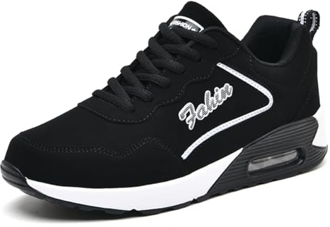HENRVIEG Baskets Femme Chaussures de Course Air Respirant Léger Confortable Sport Outdoor Fitness Gym Athlétique Sneaker Noir 40 EU