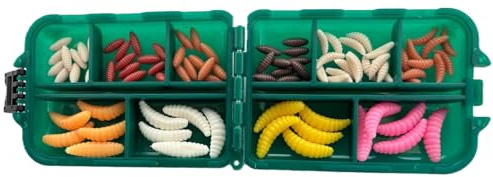 The Carp Hut Artificial Maggot Bait Set, 85+ Pieces, Multi-Coloured Pop-Up Fishing Lures, Natural MAGGOT Scented Silicon Bait for Carp and Coarse Fishing
