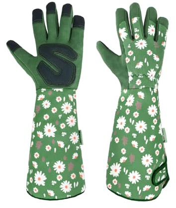 BELICOO Gardening Gloves for Women and Men, Thorn Proof Rose/Blackberry Safety Work Gloves with Long Forearm Protection, Thick Palm Garden Gloves with Forearm Protection(Green)