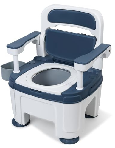 Toilettes portables pour personnes âgées, chaise percée réglable pour personnes âgées, coussinets antidérapants, capacité de poids de 400 kg, pliables et légers, parfaits pour la maison, les personnes