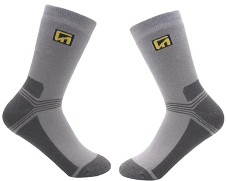 Calzini da pattinaggio artistico Calzini sportivi per pattini da ghiaccio Danza Elastici per bambini Collant alti fino al ginocchio Morbidi per, M, Grigio