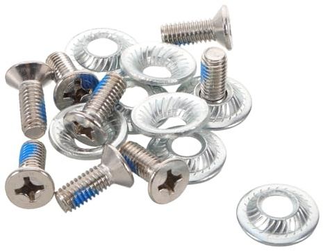 FUNOMOCYA 8 Tornillos de Fijación para Snowboard de Acero Inoxidable con Arandelas, Kit de Repuesto para Fijaciones de Esquí, Montaje Preciso y Resistente para Deportes de Invierno