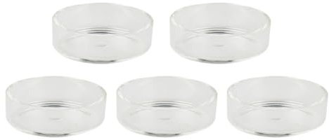 SHINEOFI Cuencos Redondos de Blanco para Comida de Camarones, Comederos Transparentes Multipropósito para Reptiles y Peces en Peceras, Paquete de 5