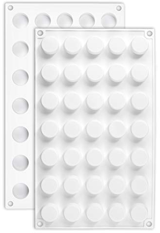 Palksky (2 pezzi) 35 stampi cilindrici per caramelle/mini colonne rotonde in silicone per caramelle gommose, cioccolato, tartufi, ganache, gelatina, praline, caramelle