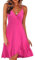 ULTRANICE Damen Sommerkleider Rose Kleid V-Ausschnitt Strandkleid Verstellbaren Spaghettiträger Rüschen Freizeitkleid(Rose,M)