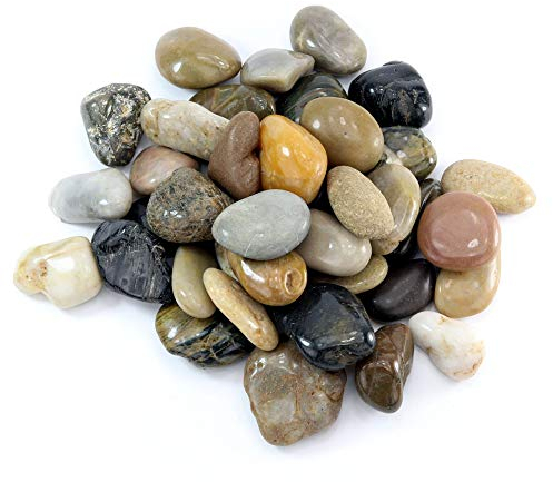 hibuy Flusskiesel/Kiesel - Deko Steine - poliert - 25-40 mm groß - 1000 g