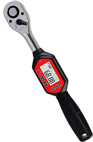 VPOER Llave dinamométrica digital de 1/2 pulgada, 2-75 pies-libras (3-100 Nm) (26.5-885 pulgadas libras) con zumbador y LED, calibrada