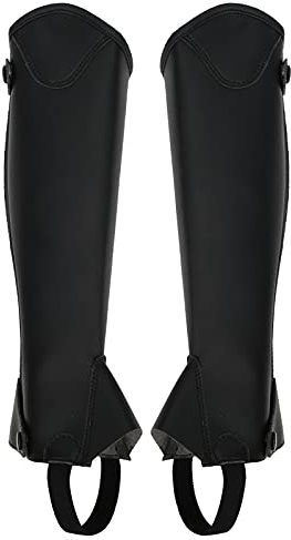 Pferdesport Reiten Unisex Kinder Half Chaps PU Leder Reiten Halbe Chaps für Kinder Halbe Chaps mit Reißverschluss Reitsport Schutzausrüstung Halbe Chaps Reiten Reitsport Kinder Reiten Half Chap