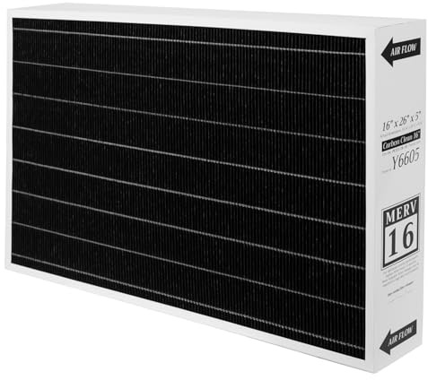 Y6605 MERV16 Replacement 16x26x5 Inch Efficient Air Filter Compatible with PureAir PCO3-16-16 Air Purifier Clearner Purification Systems, Pack of 1, Actual Size of 16-3/8 x 25-1/2 x 4-3/8 Inch