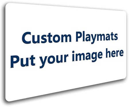 Custom playmat 24x14 Inches - Non-Slip Play Mat with Storage Bag, Printable Play Area & Optional Stitched Edges for Tabletop Games, Keyboard, Office & Home Use