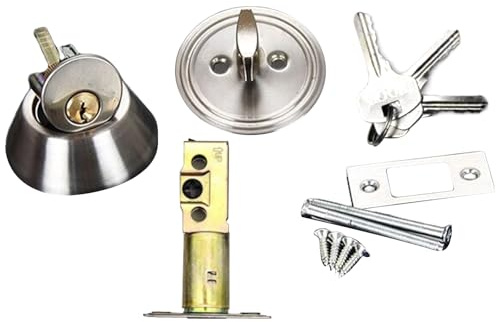 Whltzf Pomelli per porte interne Maniglia rotonda per porta d'ingresso Maniglie anteriori con serratura e chiavi per camera da letto/bagno/ufficio/posto di lavoro Maniglia rotonda per porta d'ingresso