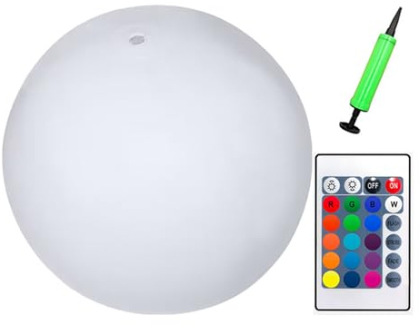Globos de playa brillantes para piscinas, bolas luminosas, juguete de playa inflable de 16 colores, globos de playa inflable con neón, 4 modos de iluminación ajustables, para ba